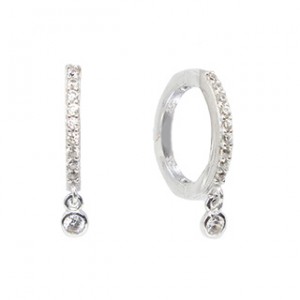 Boucles d'oreilles en argent et cz 20mm, SIM30-5